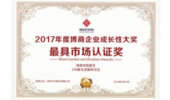 2017年度博商企業最具市場認證獎